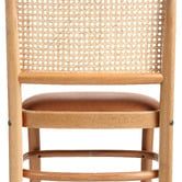 Milan Direct Hoffman Replica Beech Wood Rattan Faux Leather Dining Chairs