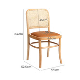 Milan Direct Hoffman Replica Beech Wood Rattan Faux Leather Dining Chairs