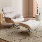 Milan Direct Eames Premium Replica Lounge Chair &amp; Ottoman
