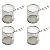 De Partie Circular Stainless Steel 4-Piece Mini Chip Bucket Set