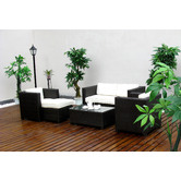 Naturally Provinicial Half Moon Bay 5 Piece Rattan Outdoor Sofa Set