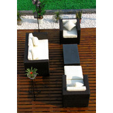 Naturally Provinicial Half Moon Bay 5 Piece Rattan Outdoor Sofa Set