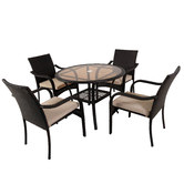 Naturally Provinicial Freshwater 4 Seater Outdoor PE Wicker Dining Set