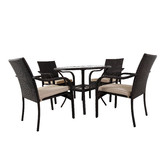 Naturally Provinicial Freshwater 4 Seater Outdoor PE Wicker Dining Set