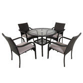 Naturally Provinicial Freshwater 4 Seater Outdoor PE Wicker Dining Set