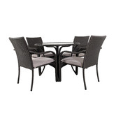 Naturally Provinicial Freshwater 4 Seater Outdoor PE Wicker Dining Set