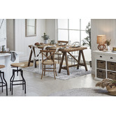 Naturally Provinicial Cross Back Parisian Dining Chairs with Solid Seats