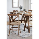 Naturally Provinicial Cross Back Parisian Dining Chairs with Solid Seats