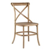 Naturally Provinicial Cross Back Parisian Dining Chairs with Solid Seats