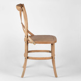 Naturally Provinicial Cross Back Parisian Dining Chairs with Solid Seats