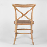 Naturally Provinicial Cross Back Parisian Dining Chairs with Solid Seats