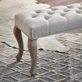 Naturally Provinicial Natural Emile Large Button Tufted Ottoman