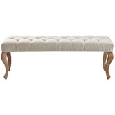 Naturally Provinicial Natural Emile Large Button Tufted Ottoman