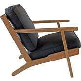 Naturally Provinicial Coila Solid Oak &amp; Linen Leisure Armchair