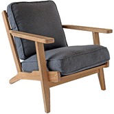 Naturally Provinicial Coila Solid Oak &amp; Linen Leisure Armchair