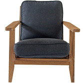 Naturally Provinicial Coila Solid Oak &amp; Linen Leisure Armchair
