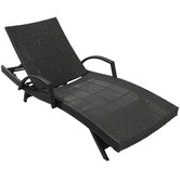 Naturally Provinicial Grey Hilda PE Wicker Sun Lounges with Arm Rest