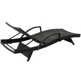 Naturally Provinicial Grey Hilda PE Wicker Sun Lounges with Arm Rest