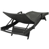 Naturally Provinicial Grey Hilda PE Wicker Sun Lounges with Arm Rest