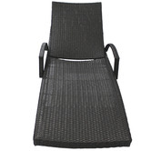 Naturally Provinicial Grey Hilda PE Wicker Sun Lounges with Arm Rest