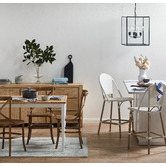 Naturally Provinicial Cross Back Parisian Dining Chairs with Solid Seats
