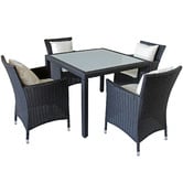 Naturally Provinicial 4 Seater Brogan PE Rattan Outdoor Dining Set