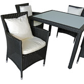 Naturally Provinicial 4 Seater Brogan PE Rattan Outdoor Dining Set