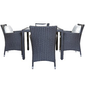 Naturally Provinicial 4 Seater Brogan PE Rattan Outdoor Dining Set