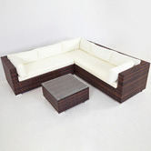 Naturally Provinicial 5 Seater Alana PE Rattan Outdoor Sofa Set