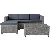 Naturally Provinicial 4 Seater Faron PE Rattan Outdoor Sofa Set