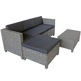 Naturally Provinicial 4 Seater Faron PE Rattan Outdoor Sofa Set