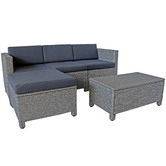 Naturally Provinicial 4 Seater Faron PE Rattan Outdoor Sofa Set