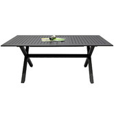 Naturally Provinicial 180cm Grey Atlas Aluminium Outdoor Dining Table