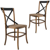 Naturally Provinicial Natural Zola Cross Back Rattan Dining Chairs