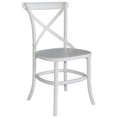 Naturally Provinicial White Zola Cross Back Oak Wood Dining Chairs