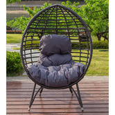 Naturally Provinicial Charcoal Bourne Standing Outdoor Basket Chair