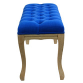 Naturally Provinicial Johanna Button Tufted Rubberwood Ottoman Bench