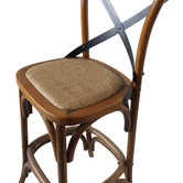 Naturally Provinicial 67cm Sanders Cross Back Oak Wood &amp; Rattan Barstool
