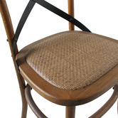 Naturally Provinicial 67cm Sanders Cross Back Oak Wood &amp; Rattan Barstool