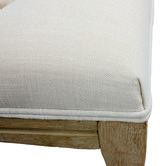 Naturally Provinicial Johanna Button Tufted Rubberwood Ottoman Bench