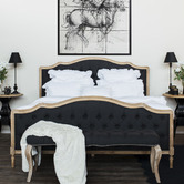 Naturally Provinicial Hayward Buttoned Linen Bed