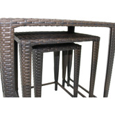 Naturally Provinicial 3 Piece Brown Clarissa Rattan Nesting Outdoor Side Tables