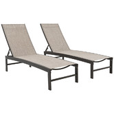 Naturally Provinicial Casella Aluminium &amp; Textilene Adjustable Sun Lounges