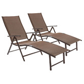 Naturally Provinicial Casella Aluminium &amp; Textilene Adjustable Curved Sun Lounges