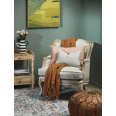 Naturally Provinicial French Country High Back Wing Armchair