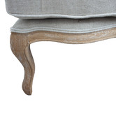 Naturally Provinicial Grey Valeriana Linen Ottoman
