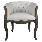 Naturally Provinicial Violetta Buttoned Linen Tub Chair