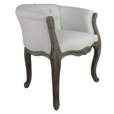 Naturally Provinicial Violetta Buttoned Linen Tub Chair