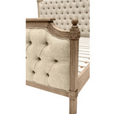 Naturally Provinicial Judah Button Tufted Linen Bed Frame