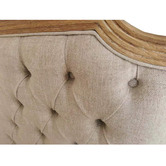 Naturally Provinicial Judah Button Tufted Linen Bed Frame